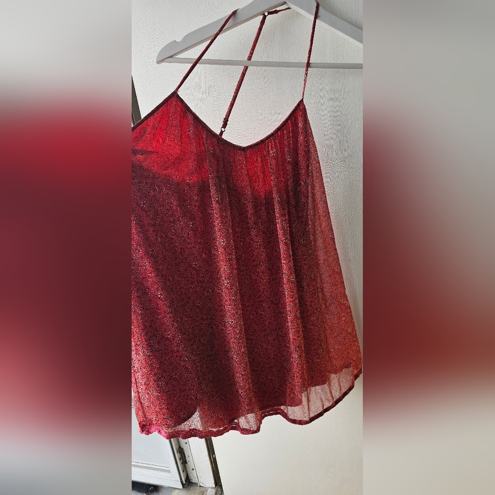 Abercrombie & Fitch mini dress red floral t-back . XSP Y - Picture 3 of 9